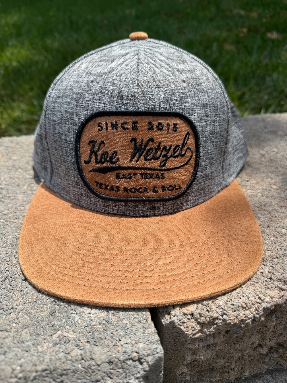Koe Wetzel Music, East Texas, Grey and Brown Snapback Hat, Ball Cap